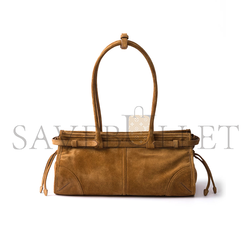 Pra*a bonnie medium suede handbag 1ba426 (32*15.5*12cm)